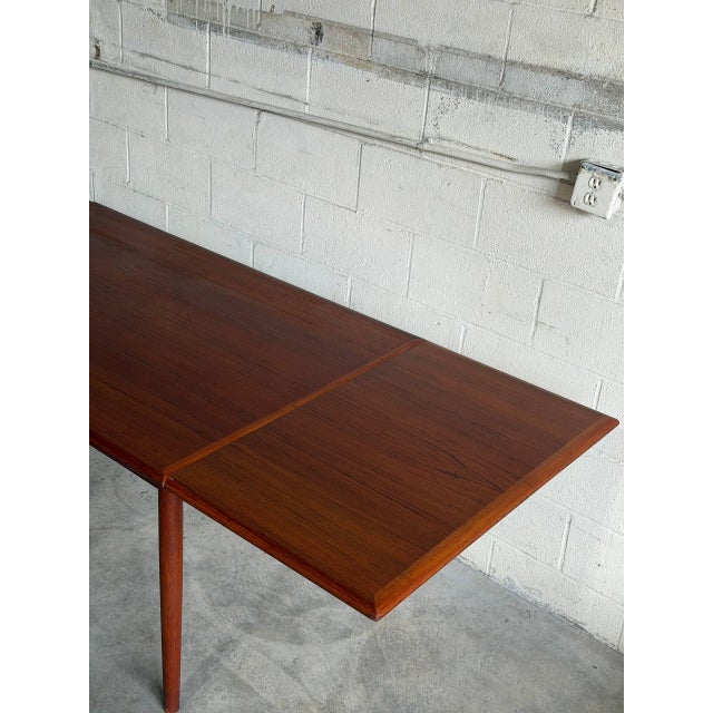 Brown Vintage Danish Teak Extension Dining Table Mid Century Modern Expandable Scandinavian For Sale - Image 8 of 10