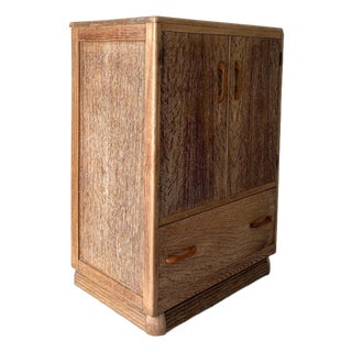 Limed Oak Tallboy Cabinet with Drawers, Great Britain, 1930s For Sale