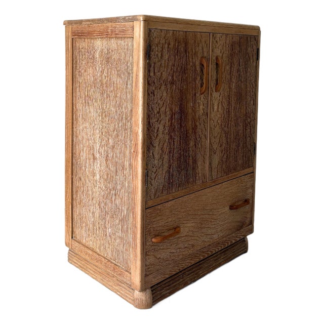 Limed Oak Tallboy Cabinet with Drawers, Great Britain, 1930s For Sale
