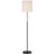 Thomas O'Brien by Visual Comfort Signature Bryant 52" Adjustable Cordless Floor Lamp in Bronze and Hand-Rubbed Antique Brass with Linen Shade For Sale