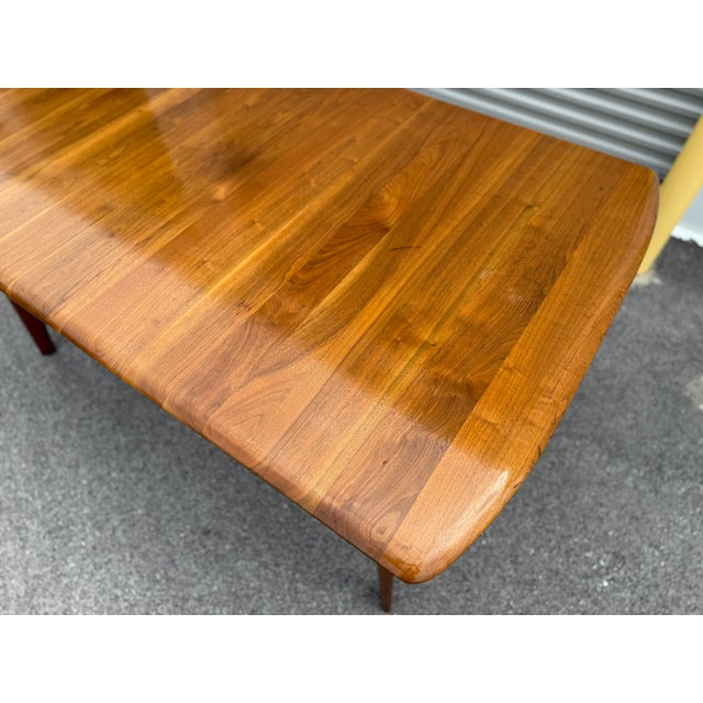 Mid-Century Modern 1950's Solid Walnut Dining Table + Leaves + Pad Protector by Bissman Furniture For Sale - Image 11 of 18