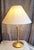 Vintage Table Lamp with Brass Base and Cream-White Fabric Shade, 1980s For Sale - Image 9 of 9
