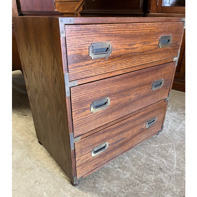 Late 20th Century Hickory Manufacturing Three Drawer Chest For Sale - Image 10 of 12