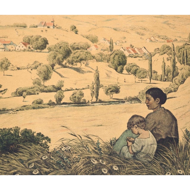 Hans Thoma (1839 Bernau - 1924 Karlsruhe), Southern German summer landscape, around 1897. Algraph on strong wove paper,...