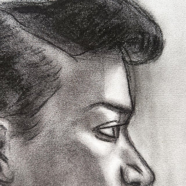 Donna Foreman Hopper Double-Sided Charcoal Portrait of a Woman in Profile For Sale In Oklahoma City - Image 6 of 9