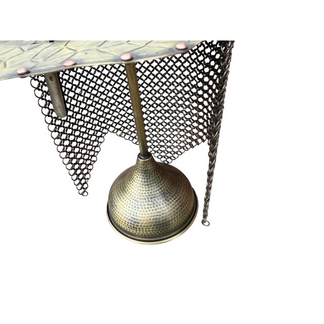 Gothic Geometric Engraved Helm With Chainmail For Sale - Image 3 of 13