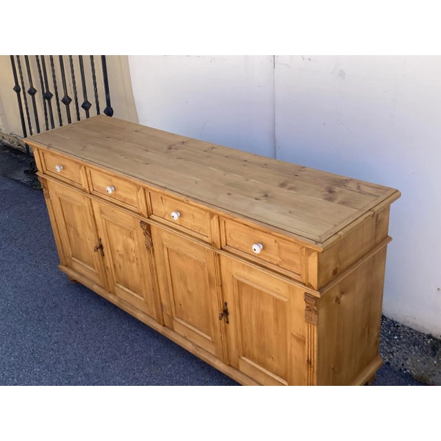 Pine Four Door Four Drawer Sideboard, Reproduction For Sale In Baltimore - Image 6 of 15