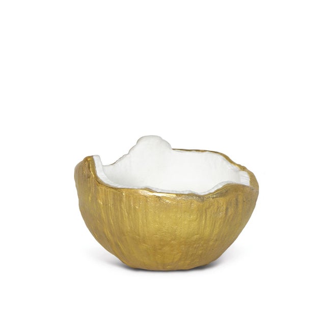 2020s Regina Andrew Pina Metal Bowl Set, White/Gold For Sale - Image 5 of 9