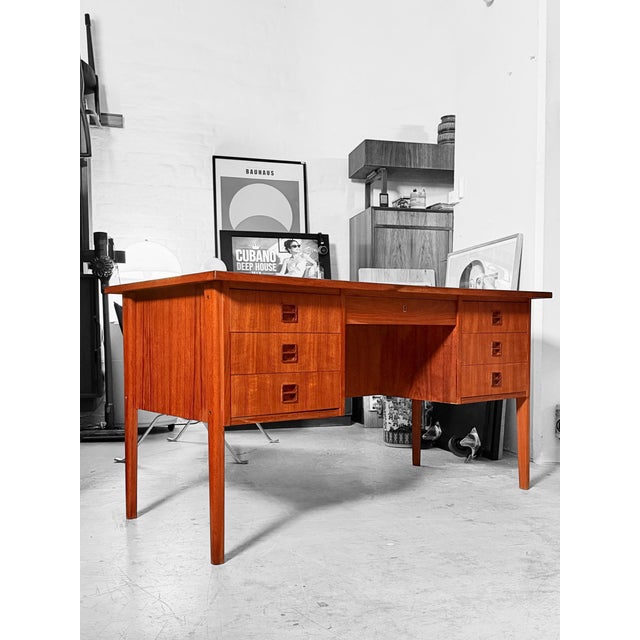 Danish Freestanding Executive Desk For Sale - Image 12 of 13
