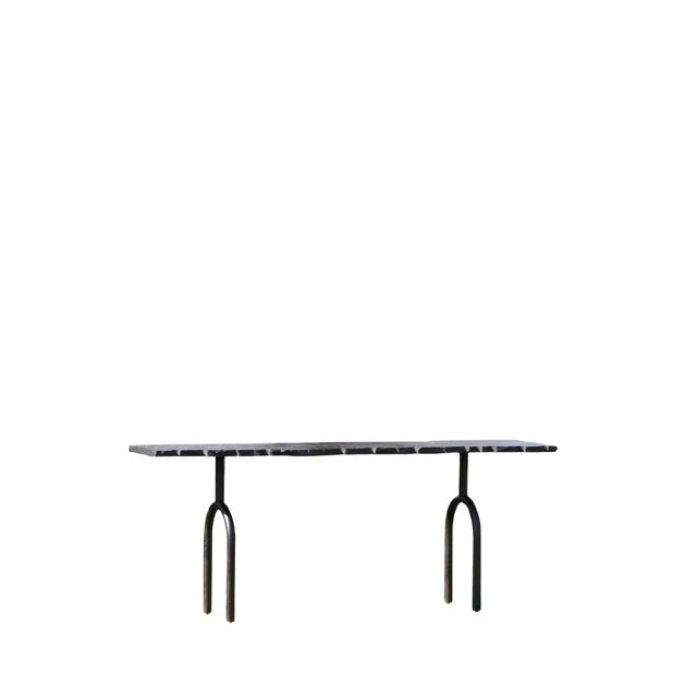 Brass and Marble Ag-01 Arch Occasional Table Console by Edouard Sankowski for Krzywda For Sale
