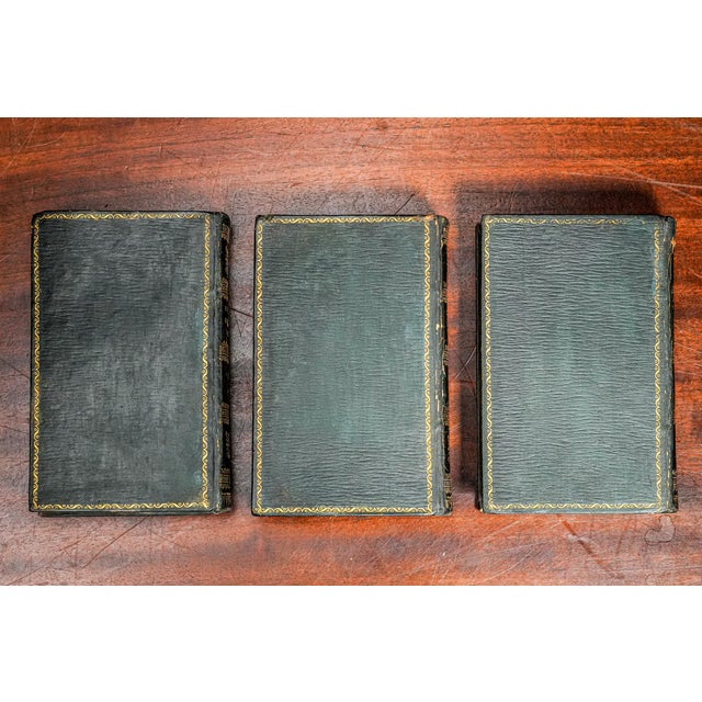 Rare Complete 3 Volume Antique Miniature Leather Book Set Lives of Scottish Poets Scotland Library Office Home Decor For Sale - Image 14 of 14