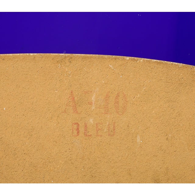 1960's Blue Cobalt Floating Frame Italian Wall Mirror For Sale - Image 10 of 10