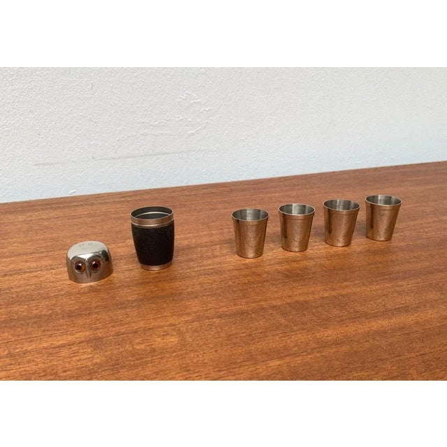 Black Mid-Century German Owl Style Metal Shot Glasses, 1960s, Set of 5 For Sale - Image 8 of 18