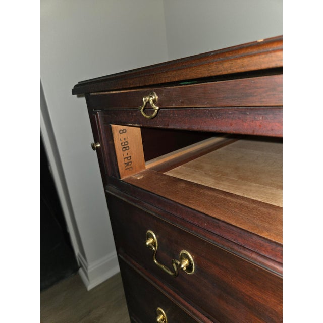 1990s Henkel Harris Bachelors Serving Chest of Drawers #2401 Mahogany For Sale - Image 9 of 9