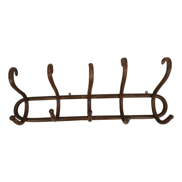 Antique Thonet Style Wall Coat Rack, 1890s For Sale