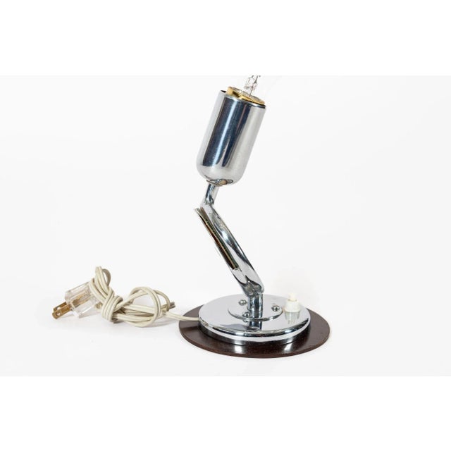 Silver Antique Art Deco Bauhaus Pair Table Lamps With Glass Photo Inserts For Sale - Image 8 of 11