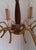 Metal Vintage Mid-Century 8-Light Chandelier with Brass Frame and Teak Wood, 1960s For Sale - Image 7 of 8