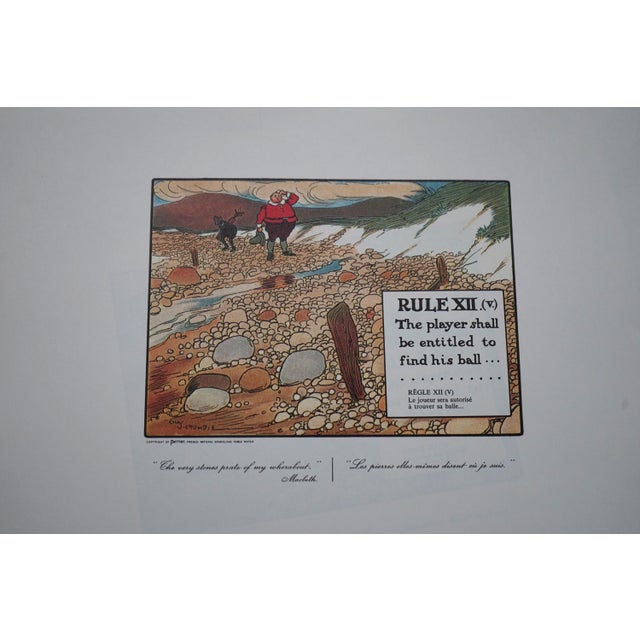 Complete Set of Charles Crombie's Rules of Golf Illustrations for Perrier (24 Prints) Circa 1960 For Sale - Image 16 of 18
