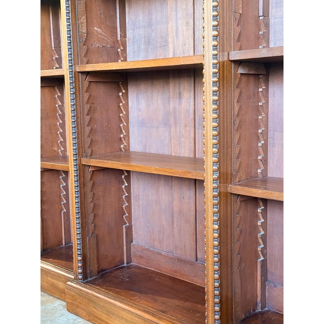 Early 20th Century Edwardian Breakfront Bookcase of Mahogany From England For Sale - Image 5 of 12