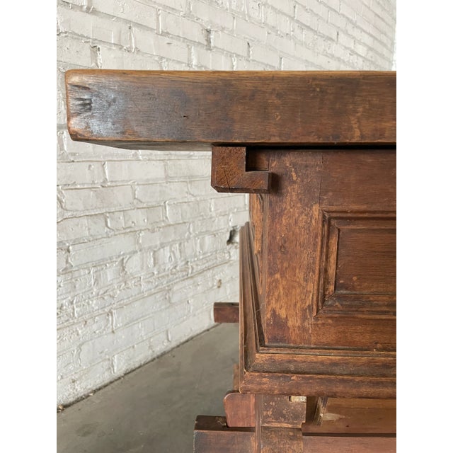 Wood Antique Alpine Pine Tavern Jogl Table For Sale - Image 7 of 10