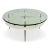 1940s Italian Round Clock Coffee Table in Brass and Lacquer with Glass Top For Sale - Image 9 of 9