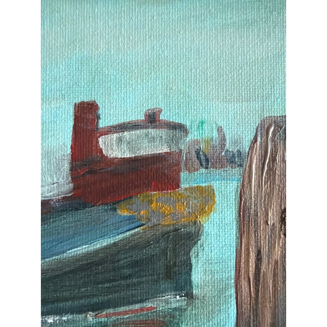 Paint Original Folk Art–Style Harbor Painting by L. Romo, 2026 For Sale - Image 7 of 9