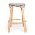 2020s Tobias 24 in. Seat Height Round Rattan Backless Counter Stool, Gray/White Dot / Natural Rattan Frame For Sale - Image 5 of 8