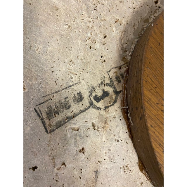 Brown 1970s Mid-Century Modern Italian Marble Top Table Plant Stand For Sale - Image 8 of 9