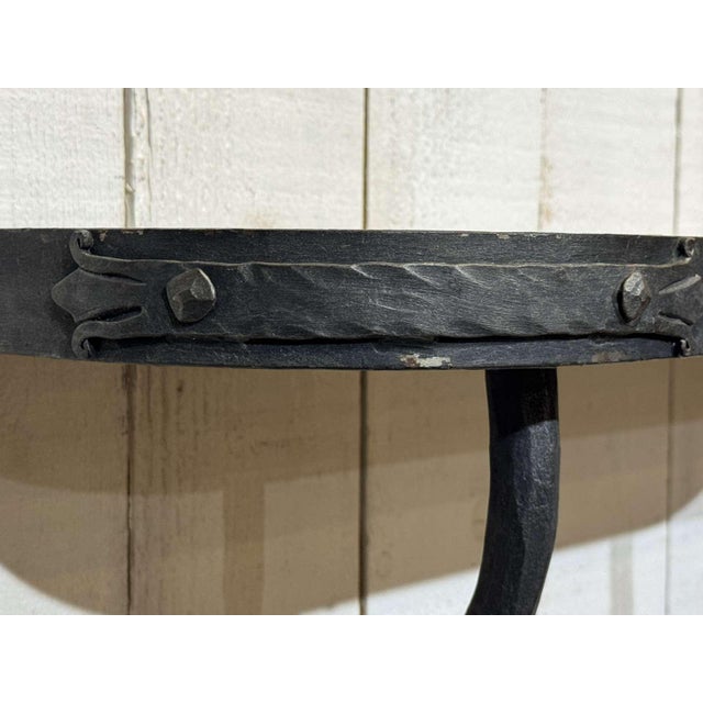 Console Table in Forged Steel and Slate Top, 1950s For Sale - Image 9 of 12
