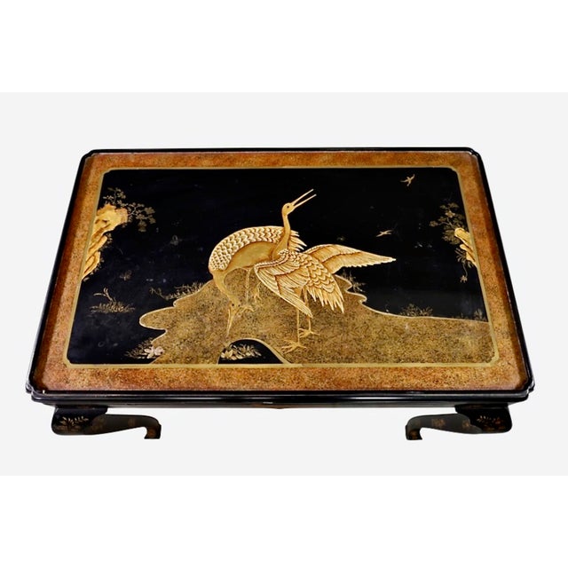 Baker, Knapp & Tubbs Baker Chinoiserie Lacquered Side Table With Gilt Detailing For Sale - Image 4 of 7
