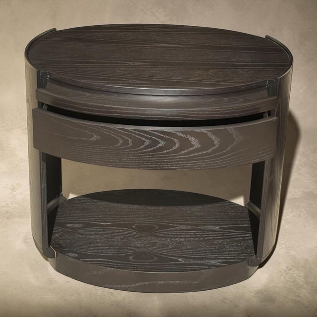 Barbara Barry for McGuire Oval Bedside Tables- A Pair For Sale In Chicago - Image 6 of 12