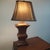 1980s Bloomingdales Copper Patina Baluster Style Wood Table Lamp For Sale In New York - Image 6 of 9