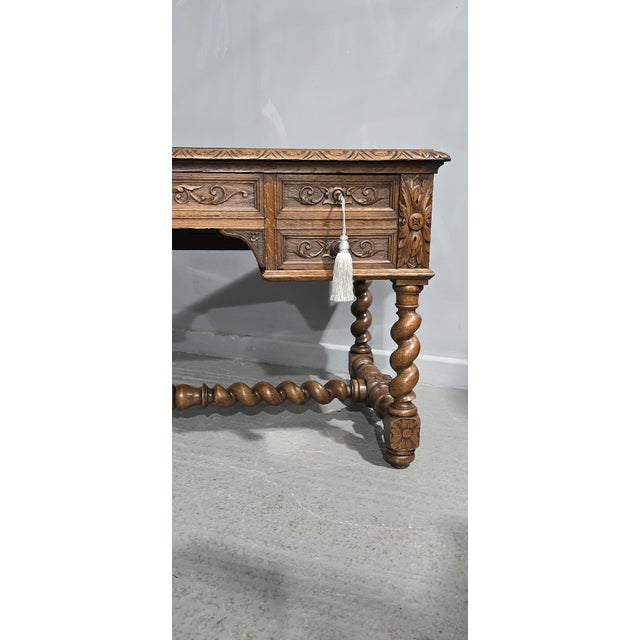 French Oak Writing Desk, 1880 For Sale - Image 6 of 15