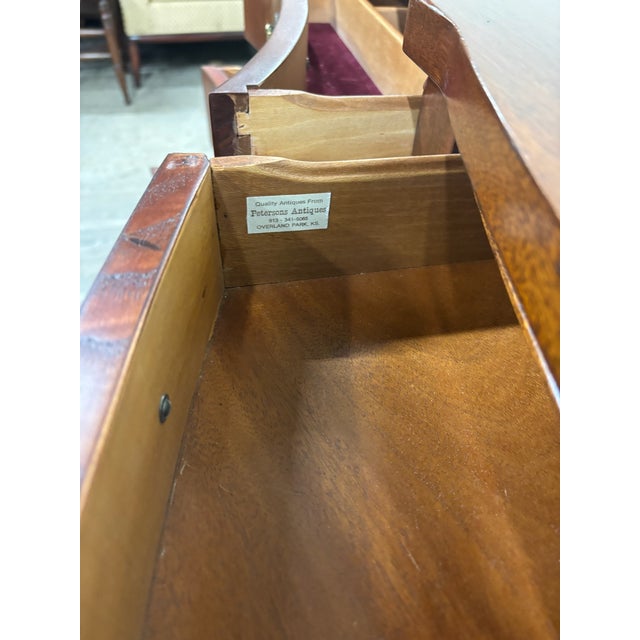 Vintage Federal Georgian George III Hepplewhite Style Mahogany Writing Desk For Sale - Image 9 of 17