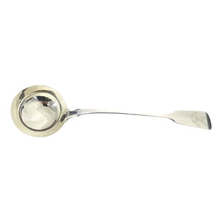 Antique Sterling Silver Soup Ladle from Chawner & Co, London, 1854 For Sale