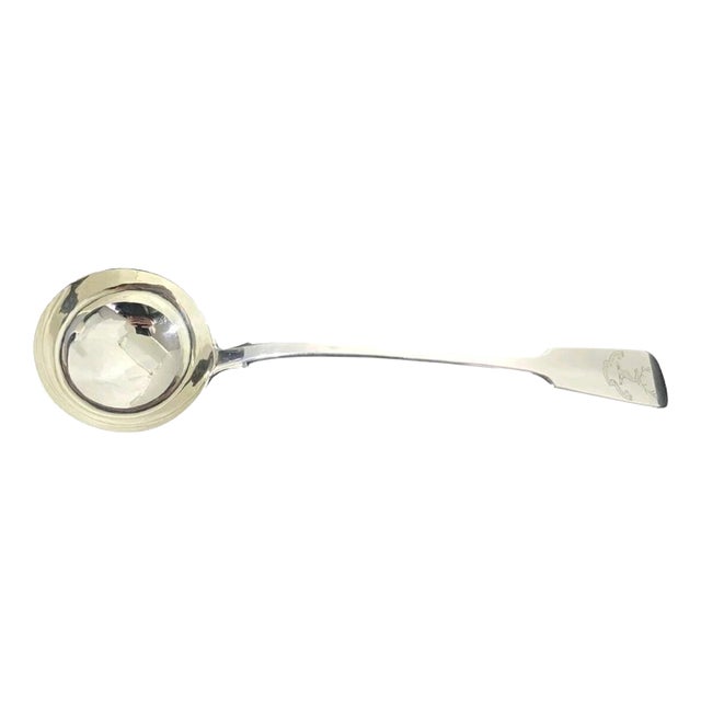 Antique Sterling Silver Soup Ladle from Chawner & Co, London, 1854 For Sale