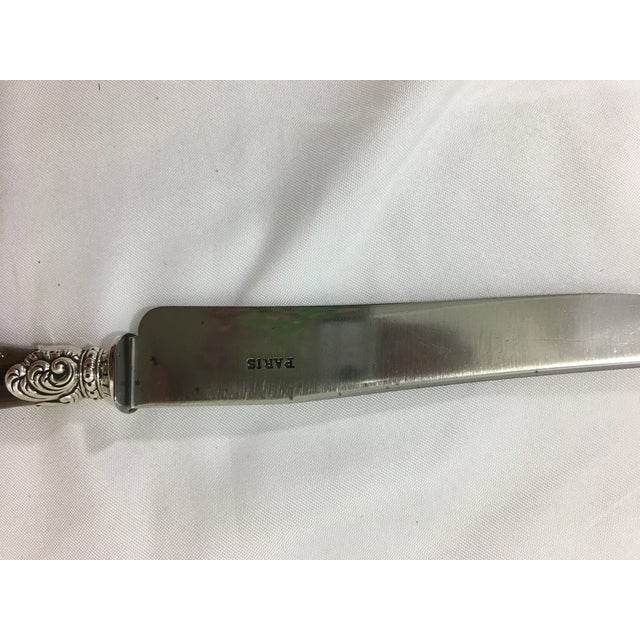 Set of 12 French Horn, Sterling and Steel Knives For Sale - Image 4 of 9