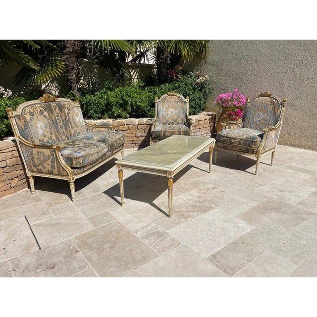 Louis XVI Living Room Set, 1940s, Set of 4 For Sale - Image 11 of 11