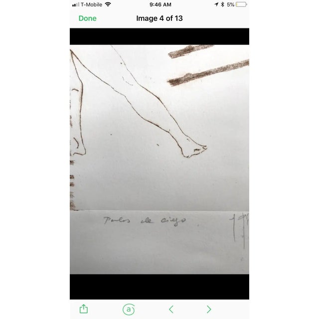 Pablo Pino "Palos De Ciego" Signed Dry Point Etching by Contemporary Spanish Artist For Sale In Palm Springs - Image 6 of 8