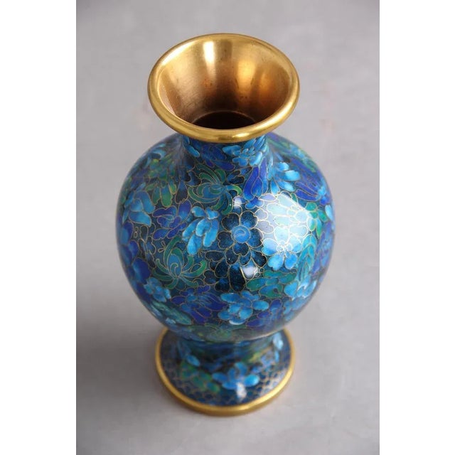 Chinese Jingfa Vases in Enamel, Metal & Wood, 1960s, Set of 3 For Sale - Image 3 of 10