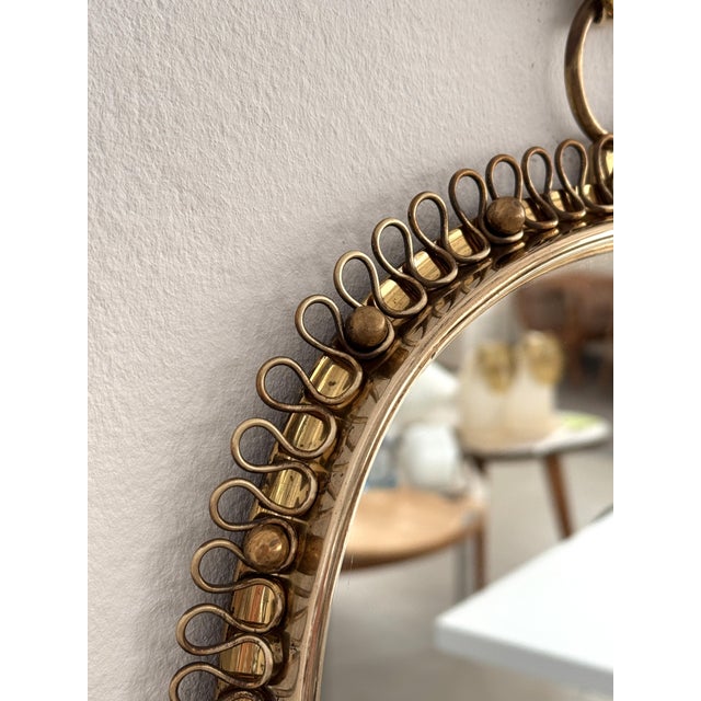 Wall Mirror with Loop Frame and Wall Hook in Brass by Josef Frank for Svenskt Tenn, 1960s For Sale - Image 13 of 18