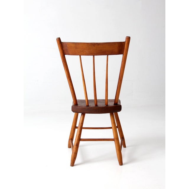 Antique Plank Seat Country Chair For Sale - Image 9 of 12