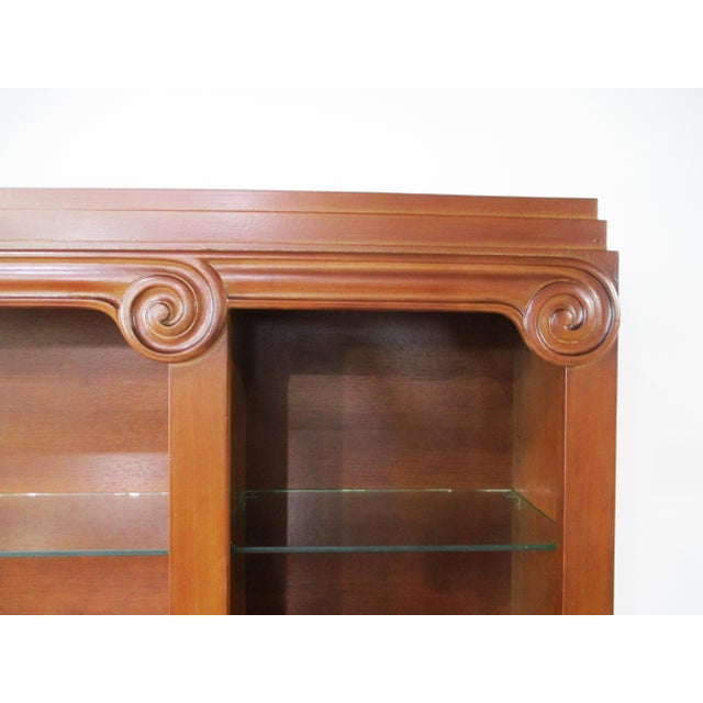 2 Pc. Bar Cabinet Walnut Toned Mid Century Deco Regency For Sale - Image 15 of 18
