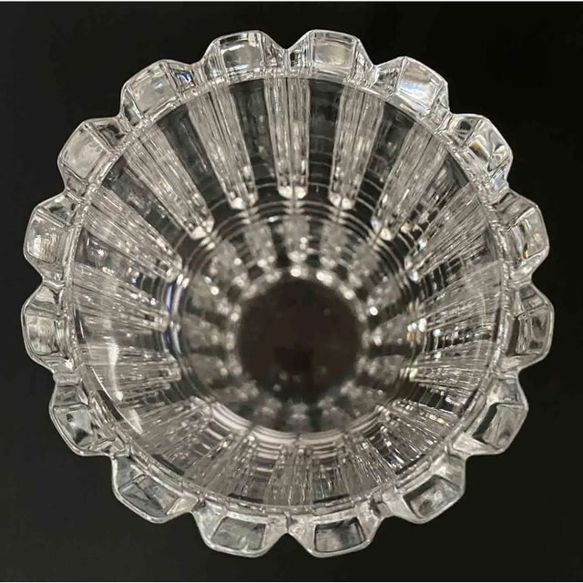 Vintage French Cut Glass Lead Crystal Vases - A Pair For Sale - Image 9 of 9