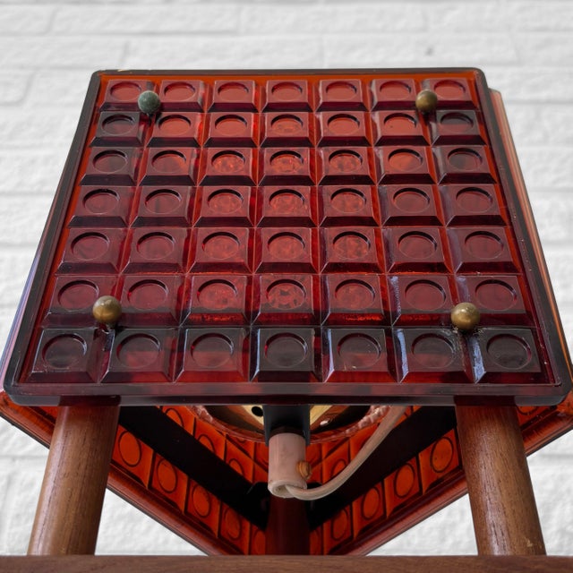 1950s B100 Table Lamp in Glass and Teak by Mac Hegerup for Kronobergs Belysning, Sweden, 1950s For Sale - Image 5 of 12
