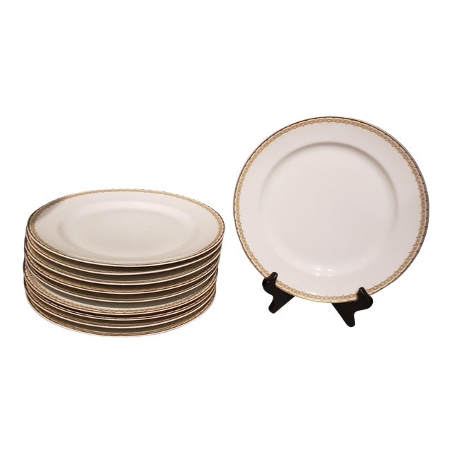 Vintage Haviland Limoges Albany Greek Key Dinner Plates Set of 10