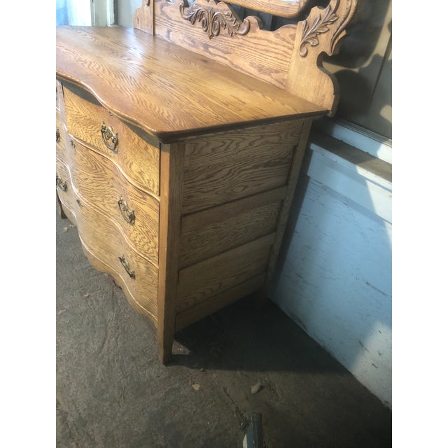 Antique American Oak Dresser With Mirror Chairish