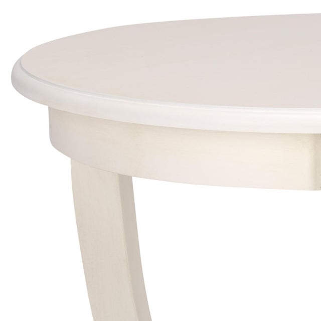 Spritely Home Mary Pedestal Table in Ivory For Sale - Image 4 of 8