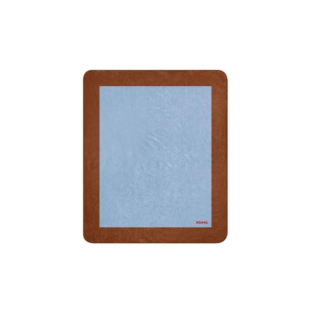 Not Yet Made - Made To Order Boreal Blanket with Brown/Light Blue Frame by Moanne For Sale - Image 5 of 5