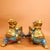 Asian Late 19th Century Pair of Cloisonné Enamel Guardian Lion Figurines, 4890g Total, Gilt Bronze For Sale - Image 3 of 10